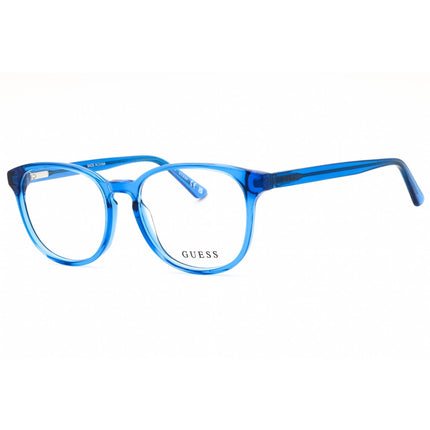 Guess Men's Eyeglasses - Shiny Blue Acetate Round Shape Full Rim Frame | GU8289 090 ,