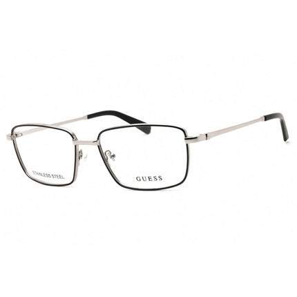 Guess Men's Eyeglasses - Rectangular Black/Grey Metal Full Rim Frame | GU50096 005 ,