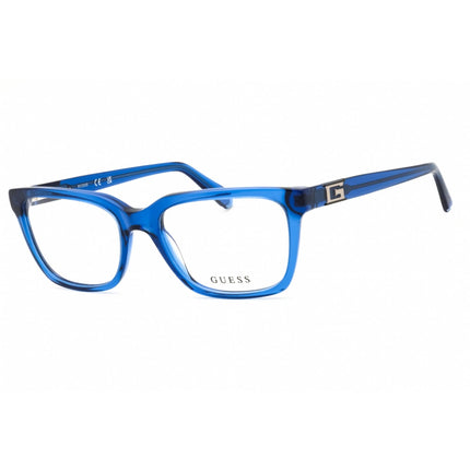 Guess Men's Eyeglasses - Rectangular Shiny Blue Acetate Full Rim Frame | GU50132 090 ,