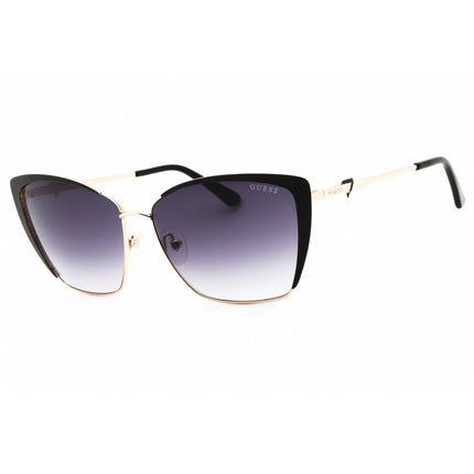 Guess Women's Sunglasses - Cat Eye Shape Shiny Black Metal Full Rim Frame | GU7743 01B ,