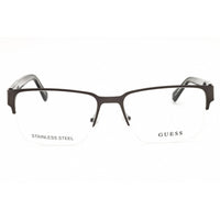 Guess Men's Eyeglasses - Matte Gunmetal Rectangular Shape Half Rim Frame | GU50095 009 ,