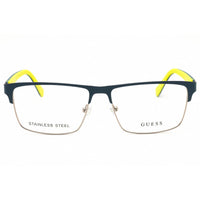 Guess Men's Eyeglasses - Matte Blue Metal Rectangular Full Rim Frame | GU50131 091 ,