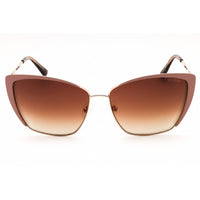 Guess Women's Sunglasses - Shiny Beige Metal Cat Eye Shape Full Rim Frame | GU7743 57G ,