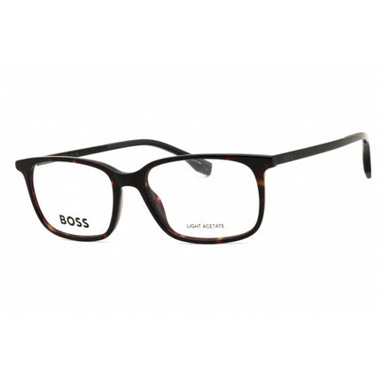 Hugo Boss Men's Eyeglasses - Havana Acetate Rectangular Shape Frame | 1681 0086 00 ,