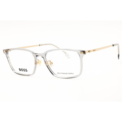 Hugo Boss Men's Eyeglasses - Rectangular Grey/Gold Titanium Frame | 1796/F 0FT3 00 ,