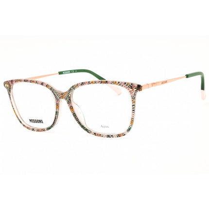 Missoni Women's Eyeglasses - Pattern Pink/Green Rectangular Frame | MIS 0085 0038 00 ,