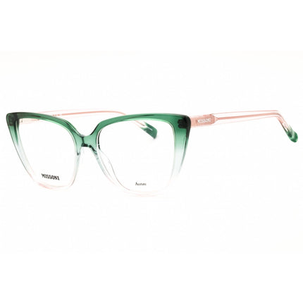 Missoni Women's Eyeglasses - Green/Pink Acetate Cat Eye Shape Frame | MIS 0159 0IWB 00 ,