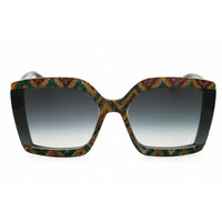 Missoni Women's Sunglasses - Grey Pattern/Green Oversized Shape Frame | MIS 0186/S RGK ,