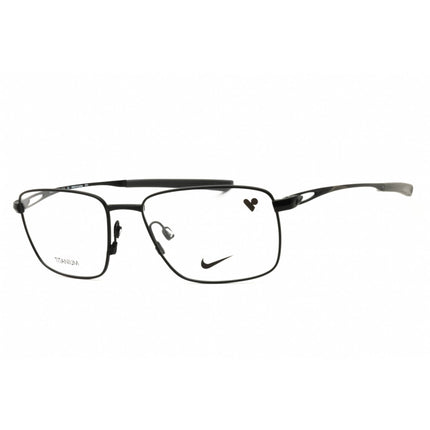 Nike Men's Eyeglasses - Satin Black Titanium Rectangular Full Rim Frame | 6046 001 ,