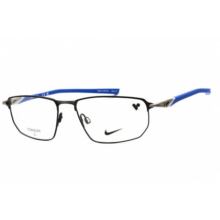 Nike Men's Eyeglasses - Matte Black/Astronomy Blue Titanium Oval Frame | 6067N 004 ,
