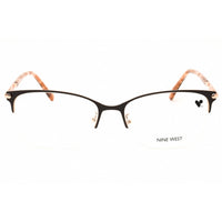 Nine West Women's Eyeglasses - Satin Solid Brown Metal Half Rim Frame | NW8012 200 ,