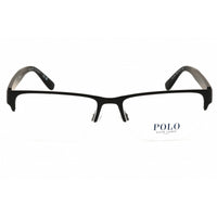 Polo Men's Eyeglasses - Matte Black Metal Rectangular Half Rim Frame | PH1164 9038 ,