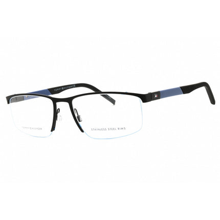 Tommy Hilfiger Men's Eyeglasses - Black/Blue Metal Half Rim Frame | TH 1640 0D51 00 ,