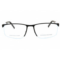 Tommy Hilfiger Men's Eyeglasses - Black/Blue Metal Half Rim Frame | TH 1640 0D51 00 ,
