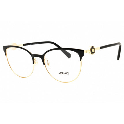 Versace Women's Eyeglasses - Black/Gold Metal Cat Eye Full Rim Frame | 0VE1271 1433 ,
