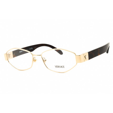 Versace Women's Eyeglasses - Pale Gold Metal Oval Full Rim Frame | 0VE1298 1252 ,