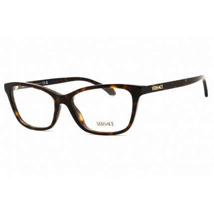 Versace Women's Eyeglasses - Dark Havana Acetate Rectangular Frame | 0VE3375 3375 ,