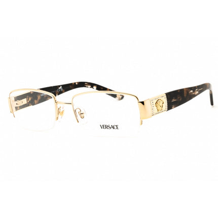Versace Women's Eyeglasses - Gold Metal Rectangular Half Rim Frame | VE1175B 1002 ,