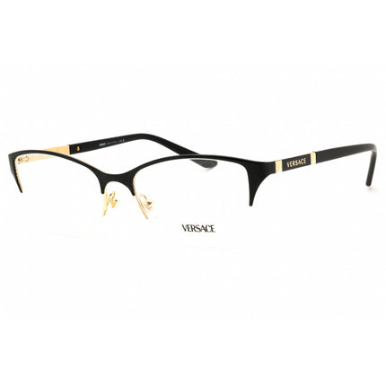 Versace Women's Eyeglasses - Gold/Black Metal Oval Half Rim Frame | VE1218 1342 ,
