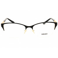 Versace Women's Eyeglasses - Gold/Black Metal Oval Half Rim Frame | VE1218 1342 ,