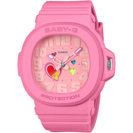 Casio Women's Watch - Baby-G Quartz Heart Motif Pink Dial Resin Strap | BGA-10-4A ,