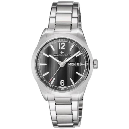 Hamilton Men's Watch - Broadway Quartz Black Dial Silver Steel Bracelet | H43311135 ,
