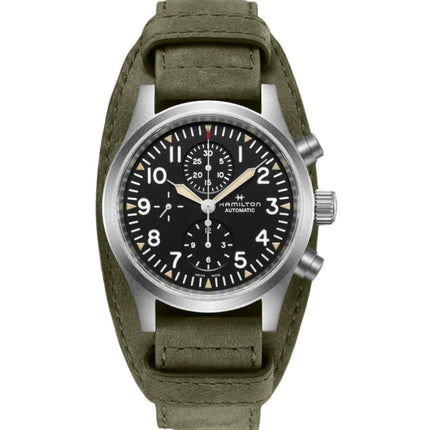 Hamilton Men's Watch - Khaki Field Automatic Black Dial Leather Strap | H71706830 ,