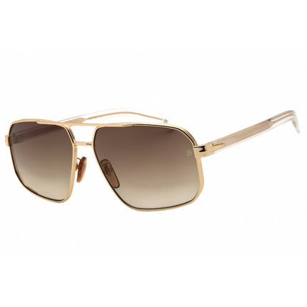 David Beckham Men's Sunglasses - Rectangular Gold Crystal Frame | DB 7102/S 0LOJ HA ,