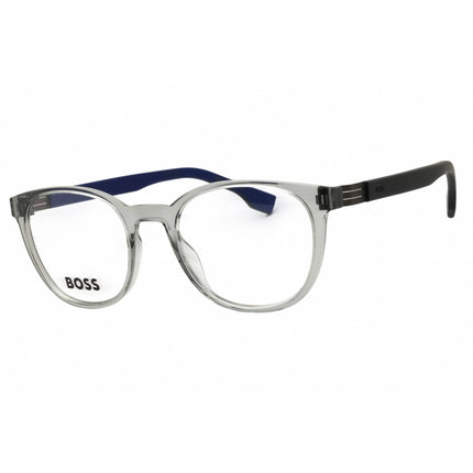 Hugo Boss Men's Eyeglasses - Round Grey/Blue Plastic Full Rim Frame | 1577 009V 00 ,