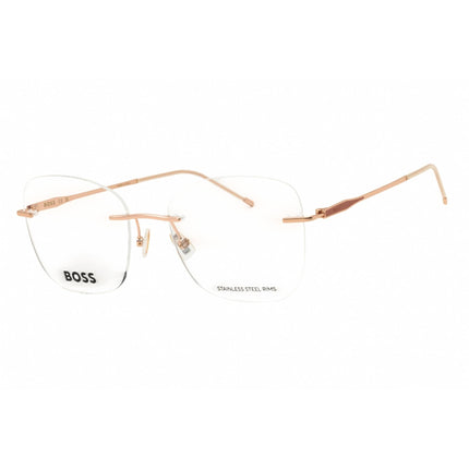 Hugo Boss Women's Eyeglasses - Rectangular Gold Metal Rimless Frame | 1667 0EYR 00 ,