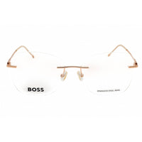 Hugo Boss Women's Eyeglasses - Rectangular Gold Metal Rimless Frame | 1667 0EYR 00 ,
