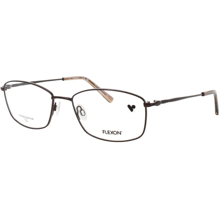 Flexon Women's Eyeglasses - Shiny Brown Rectangular Shape Full Rim Frame | W3040 205 ,