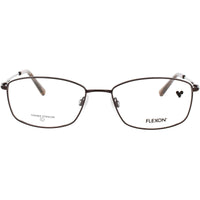 Flexon Women's Eyeglasses - Shiny Brown Rectangular Shape Full Rim Frame | W3040 205 ,