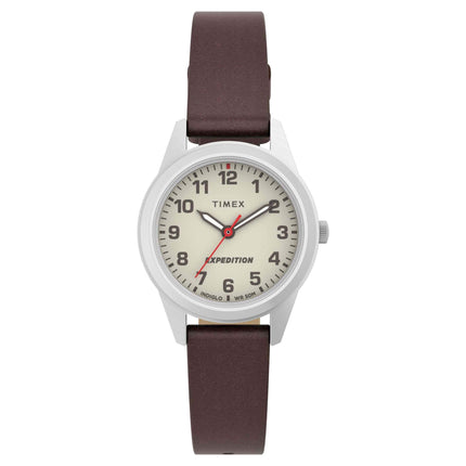 Timex Women's Watch - Expedition Quartz Cream Dial Brown Leather Strap | TW4B25600 ,