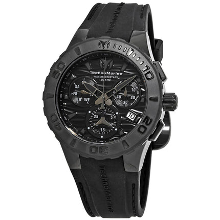 Technomarine Men's Watch - Cruise Quartz Chrono Black Dial Silicone Strap | TM-115082 ,