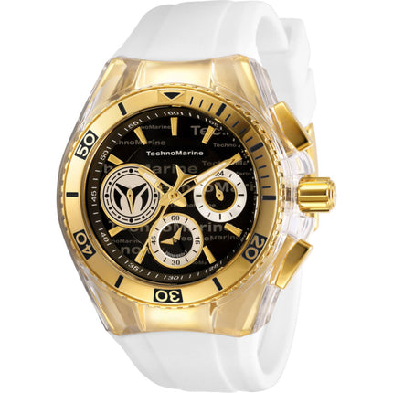 Technomarine Women's Watch - Cruise Quartz Chrono Black Dial White Strap | TM-118134 ,
