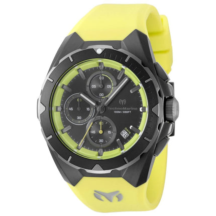 Technomarine Men's Watch - OCEAN Quartz Chrono Black Dial Yellow Strap | TM-318140 ,