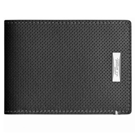 S.T. Dupont Men's Wallet Defi Perforated Leather 8 Credit Card, Black 170402 ,