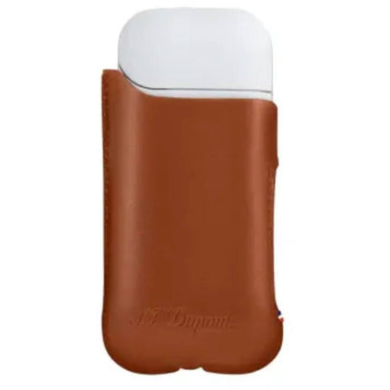 S.T. Dupont Men's IQOS Case Line D Natural Smooth Calfskin Leather, Brown 180125 ,