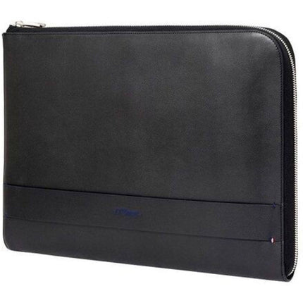 S.T. Dupont Men's Briefcase Line D Smooth Calfskin Leather Slim, Black 185002 ,