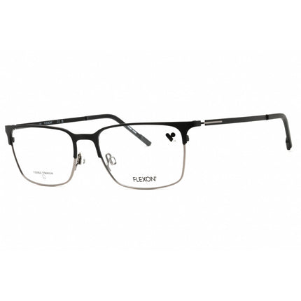 Flexion Men's Eyeglasses - Matte Black/Gunmetal Metal Rectangular Frame | E1147 002 ,