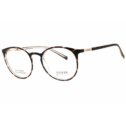Guess Unisex Eyeglasses - Round Dark Havana Injected Propionate Frame | GU3045 052 ,