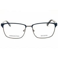 Guess Men's Eyeglasses - Rectangular Matte Blue Metal Full Rim Frame | GU50091 091 ,