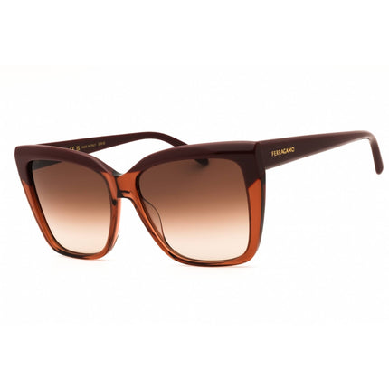 Salvatore Ferragamo Women's Sunglasses - Burgundy/Brown Acetate Frame | SF1102S 619 ,