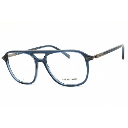 Salvatore Ferragamo Men's Eyeglasses - Oval Blue Acetate Full Rim Frame | SF3006 432 ,