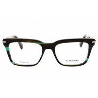 Salvatore Ferragamo Men's Eyeglasses - Rectangular Striped Green Frame | SF3014 315 ,