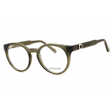 Salvatore Ferragamo Women's Eyeglasses - Round Transparent Khaki Frame | SF3032E 320 ,