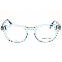 Salvatore Ferragamo Men's Eyeglasses - Round Azure Acetate Full Rim Frame | SF3033 450 ,