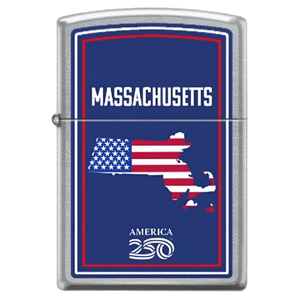 Zippo Windproof Pocket Lighter - America MA Street Chrome Metal | XC548 ,