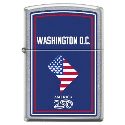 Zippo Windproof Pocket Lighter - America Washington DC Street Chrome Metal | XC550 ,